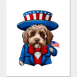 Funny 4th of July Lagotto Romagnolo Dog Posters and Art